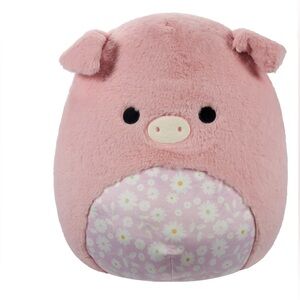 Squishmallows Fuzzamallow 12” Peter The Pink Pig With Floral Belly Plush Toy